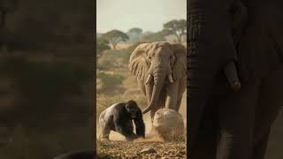 Who’s the Real King of the Wild Gorilla Throws Down a Challenge to the Elephant!
