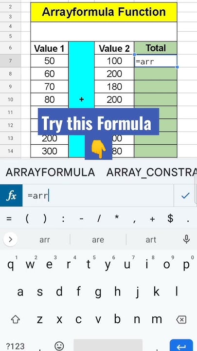 How to use Array Formula in Excel#arrayformula #How to create Array ...