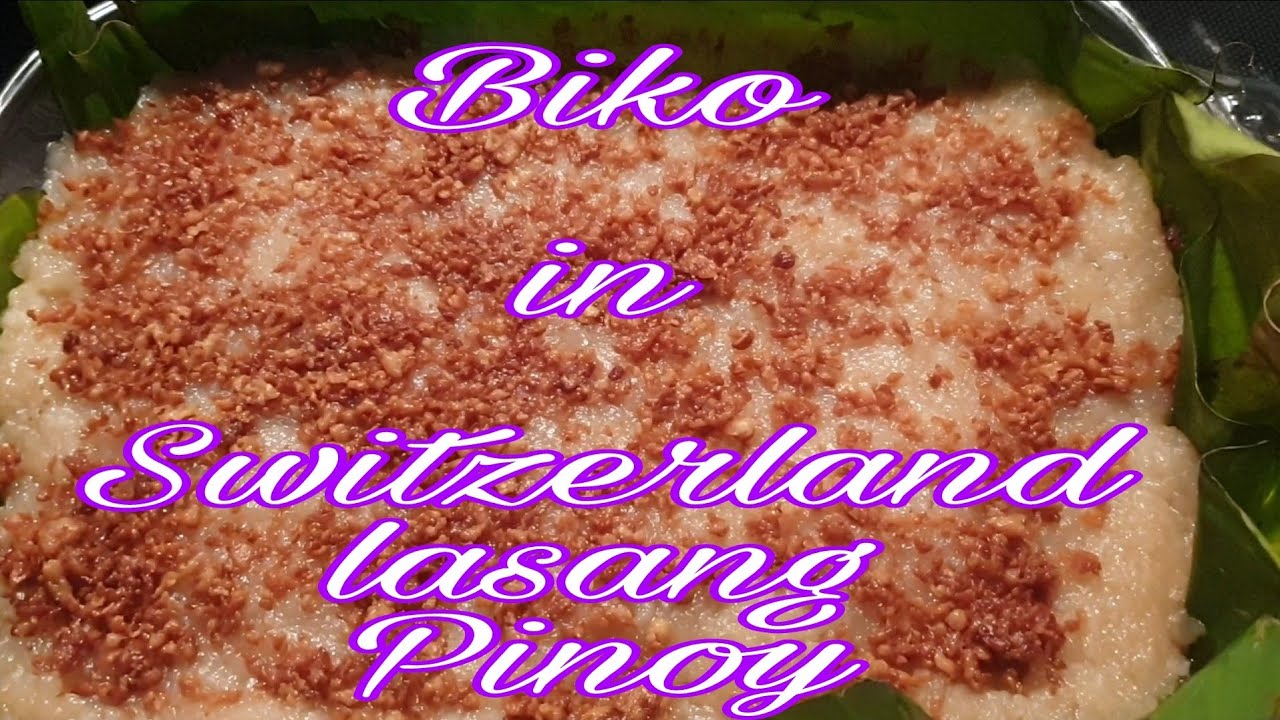 Biko with banana leaves niluto s Switzerland lasang Pinoy || Pinoy ...