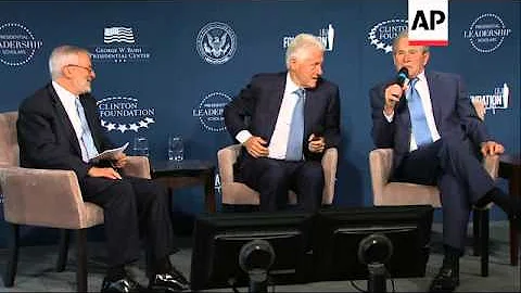 Former Presidents Bill Clinton and George W. Bush came together Monday to launch a new scholars prog