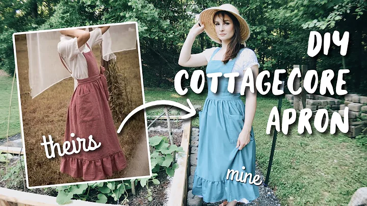Making a cottagecore apron from a thrifted bedsheet (copied from Pinterest!) | Sew with me