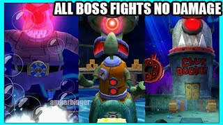 SpongeBob's Truth or Square All Boss Fights No Damage Patbot Squidboy Planktonbot