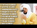 7 Fatiha 7 Ayetel Kürsi 7 Amenerrasulü 7 Haşr 7 İnşirah 7 Kâfirûn 7 İhlas 7 Felak 7 Nas Rukye