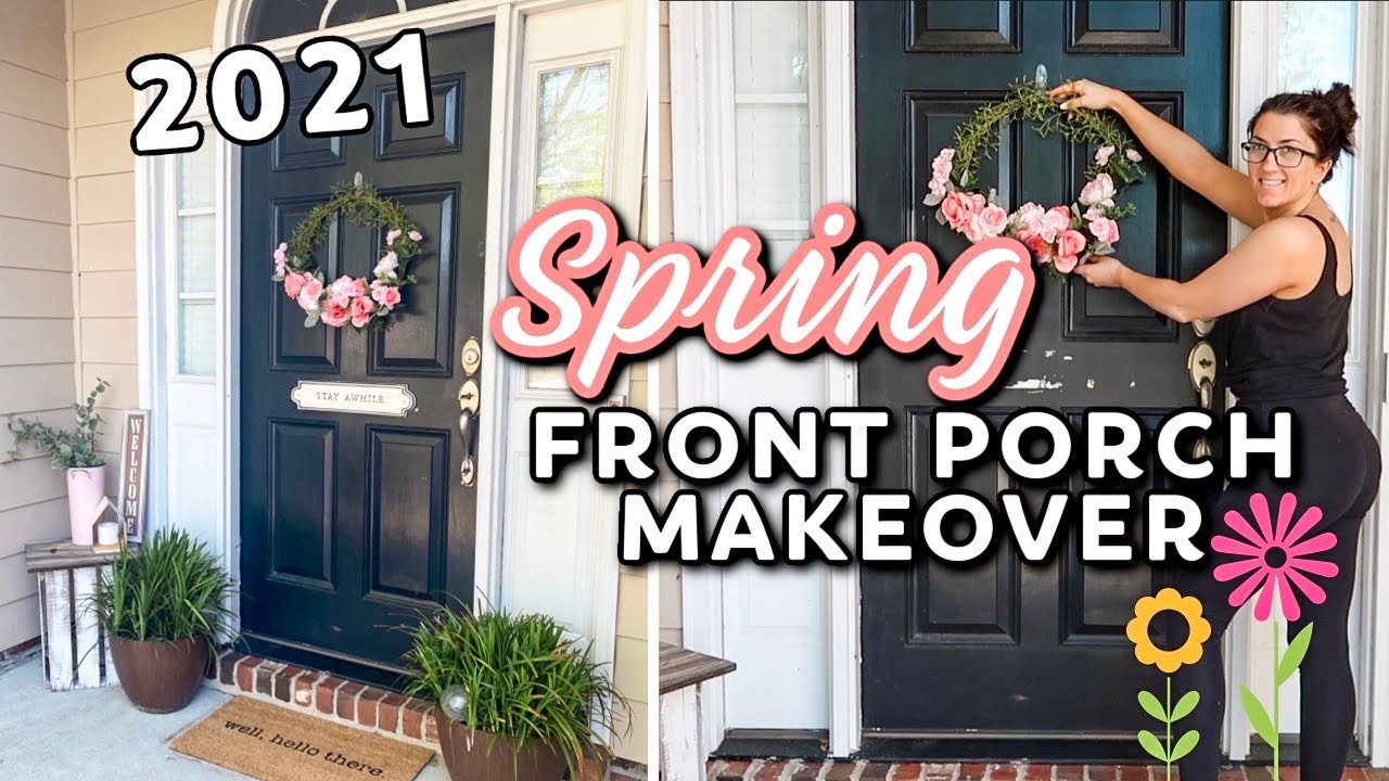Small Front Porch Makeover on a BUDGET   Spring 20 Farmhouse Front Porch  Decorating Ideas