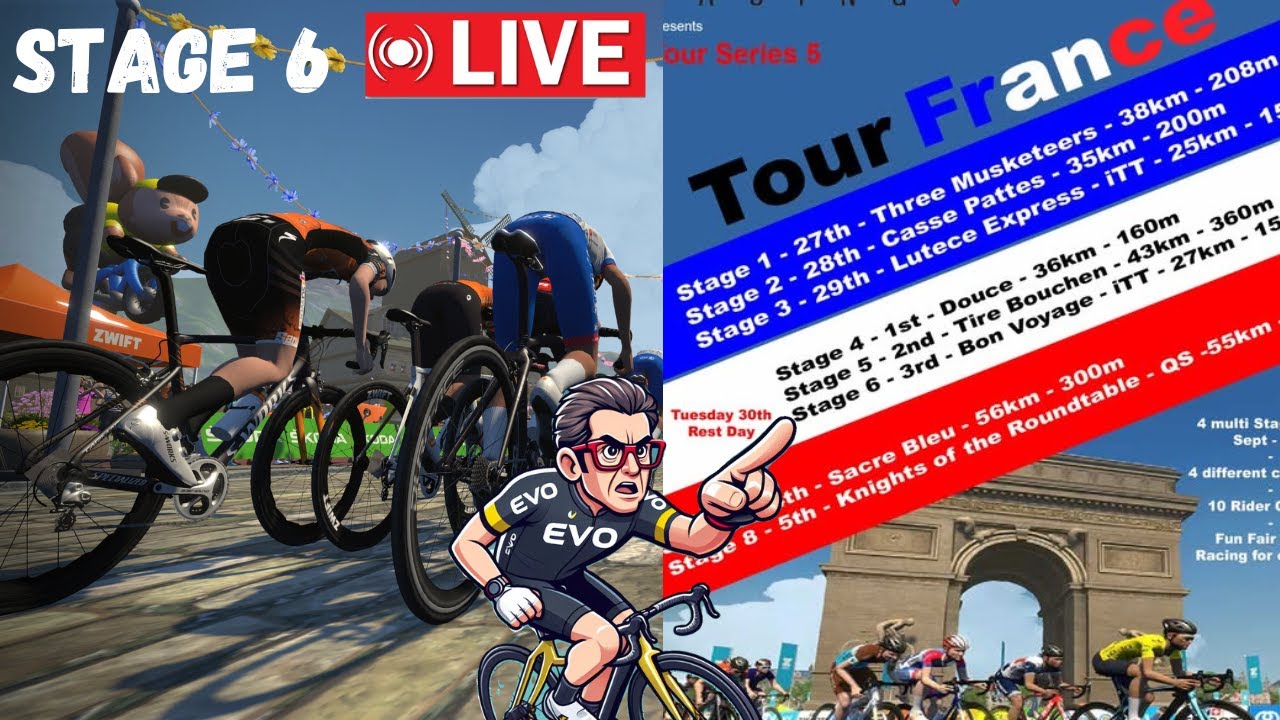 Zwift Racing Flamme Rouge Racing Stage 6 France Bon Voyage iTT CAY/JLP ...