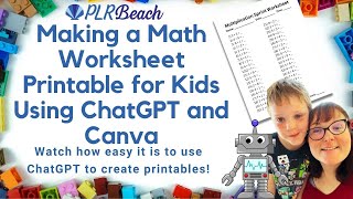 How to Make a Math Worksheet Printable for Kids Using ChatGPT & Canva 2023 | Crafty Becky Tutorials