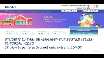 02. How to perform Student Data Entry and Updates in SDMS-UDISE+