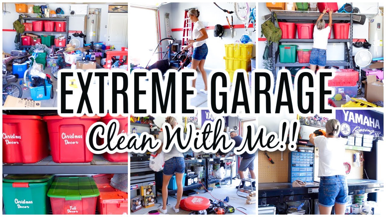 EXTREME GARAGE CLEAN WITH ME!!! EXTREME CLEANING MOTIVATION |  GARAGE CLEANING & ORGANIZING