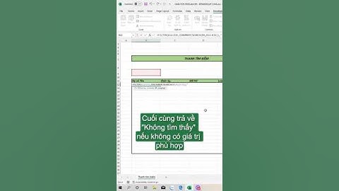 Tạo thanh tìm kiếm tự động trên Excel