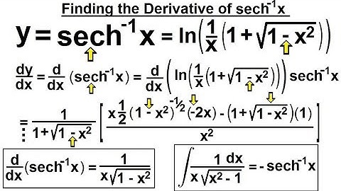 Calculus 2: Hyperbolic Functions (41 of 57) Finding the Derivative of arc(sechx)=?