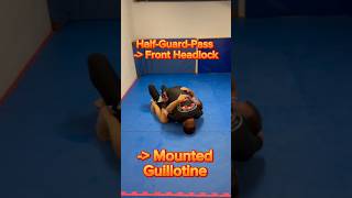 Top Position halfguard to frontheadlock to mounted guillotine bjj grappling