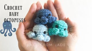 : QUICK & EASY - Crochet baby octopus *NO SEWING REQUIRED* tutorial (step by step) Right-Handed