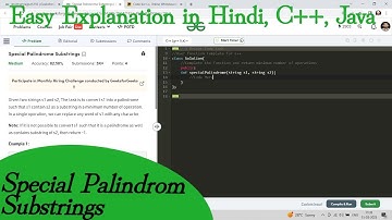 Special Palindrome Substrings | Hindi | C++ | Java | Sc:- O(1)