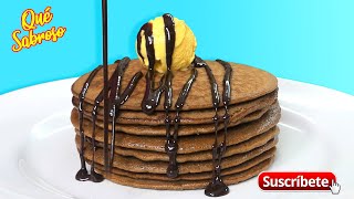 Hot Cakes de Chocolate Esponjosos HECHOS EN SARTÉN ? | Qué Sabroso