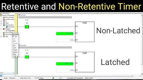 Retentive and Non-Retentive type timer |PLC Programming| Timer |