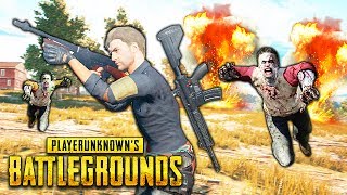 4 ВЫЖИВШИХ ПРОТИВ 100 ЗОМБИ! ОНО ПОЧТИ УКУСИЛО МЕНЯ! НЕРЕАЛЬНАЯ ВОЙНА В PUBG ( ЖЕСТЬ )