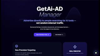GetAI-AD Manager Launch 🚀 Reach AI Users, Not Random Traffic | AI Startup Marketing
