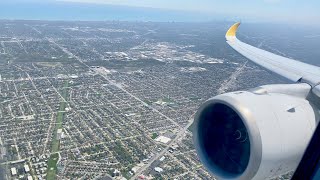 A350-1000XWB POWERFUL Climb - Etihad Airways - Takeoff Chicago O'Hare - A6-XWB
