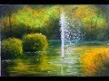 Fountain - Oil Pastel Painting Lesson