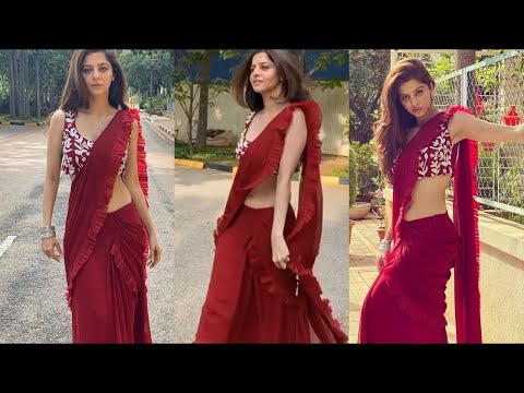 Acress Vedika Hot Looks In Red Saari | Tollywood || Jas Media Tollywood