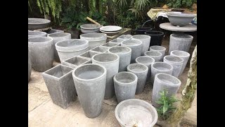 كيف تصنع اصيص اسمنت لنباتاتك  باي شكل تريده make cement pot for your plants in any shape
