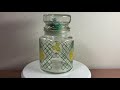 昭和レトロポップ　キャンディポット アデリア ADERIA 石塚ガラス　黄色　薔薇　ガラスキャニスター 保存容器