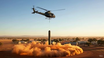 Cinematic AI Video: Helicopter Dropping a Giant Magazine Across Australia