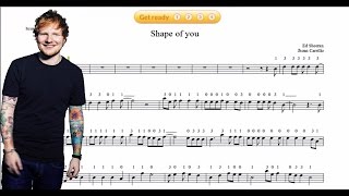 Ed Sheeran - Shape Of You - violin and guitar score PARTITURA VIOLÍN-GUITAR Resimi