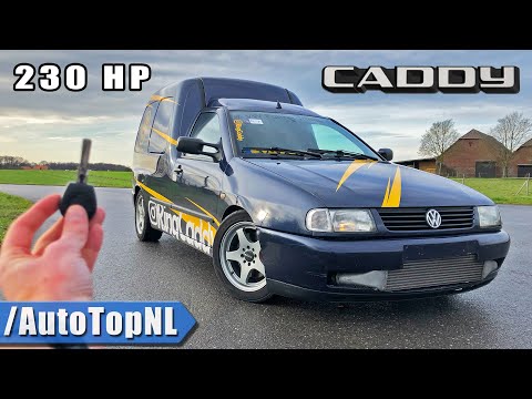 VW "RING CADDY" BIG TURBO 230HP REVIEW POV Test Drive on AUTOBAHN (NO SPEED LIMIT) by AutoTopNL