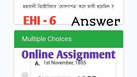 NSOU BDP EHI 6 Online Assignment Answer