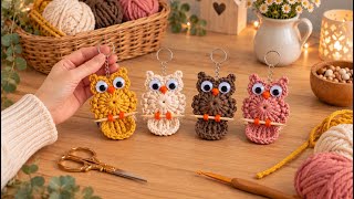 How to Crochet a Hallowen Owl🦉 | Very Easy Crochet Tutorial for Beginners magnet Keychain