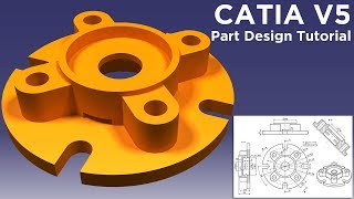 CATIA V5 Practice for beginners - CATIA V5 Part Design Tutorial #14