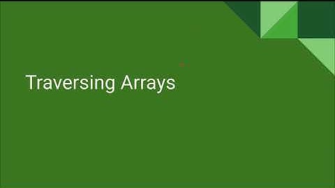 AP CS A Unit 6 Lesson 2 - Traversing Arrays