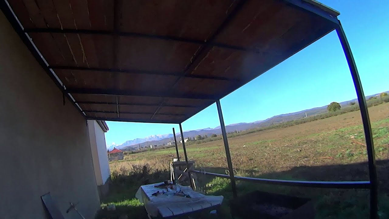 Навес 3х6 м. из трубопрофиля - YouTube