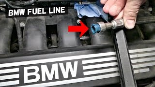 HOW TO DISCONNECT FUEL LINE ON BMW e90 e92 e60 e61 e82 e83 e85 e70 z4 e87