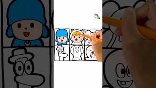 Pocoyo and his friends Drawing for kid #art #coloring #drawing