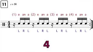 Common rhythms with counting and sticking for drums🎵