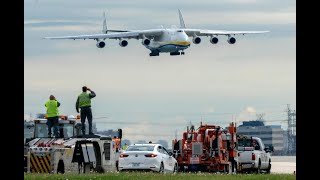 Ан-225 МРИЯ. Красивая посадка самого большого самолета в Канаде, Торонто. Видео из кабины экипажа.