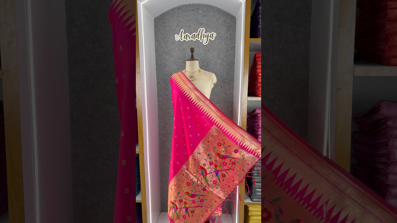 Pure Zari Temple Parrot Paithani Dupatta