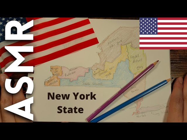I draw NY State for the first time. Perfectly. Honest. [ASMR Maps] 🇺🇸