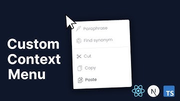 Custom Context Menu / Custom Right Click Menu in React and NextJS Tutorial