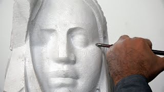 How I carved a marble head without a model | Stone carving process