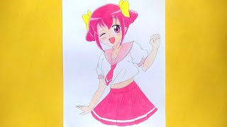 رسم انمي||رسم ايميلي من قوة غليتر بالخطوات وبطريقة جميلة 😍💓