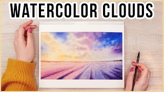 Paint Watercolor Sunset Clouds With Flowers & Get in the Mood for Spring With Me!
