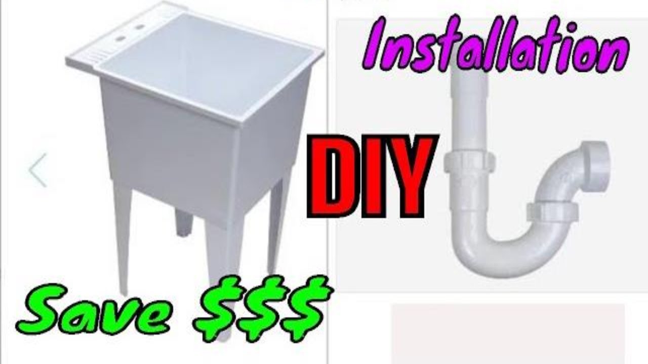 How to install a large wash / slop sink & the drain pipes. DIY plumbing Easy. YouTube
