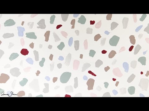 Terrazzo design painted with Annie Sloan Detail Brushes