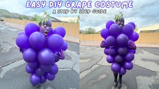 turning myself Into a GRAPE for halloween 🍇 | diy last-minute costume idea