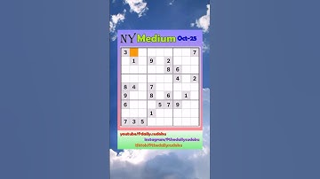 The New York Times Daily #Sudoku 2025-10-25 Medium #puzzle #games #education #braingames