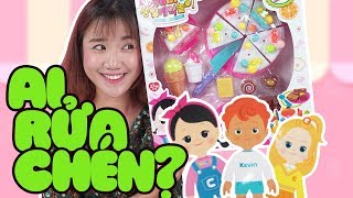 CHỊ VANNIE LÀM NGƯỜI PHÁN XỬ CUỘC CHIẾN RỬA CHÉN | ĐỒ CHƠI BÁNH SINH NHẬT | TOY PALACE