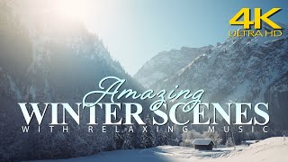 Amazing Winter Scenes with Relaxing Music | 4K Video Ultra HD